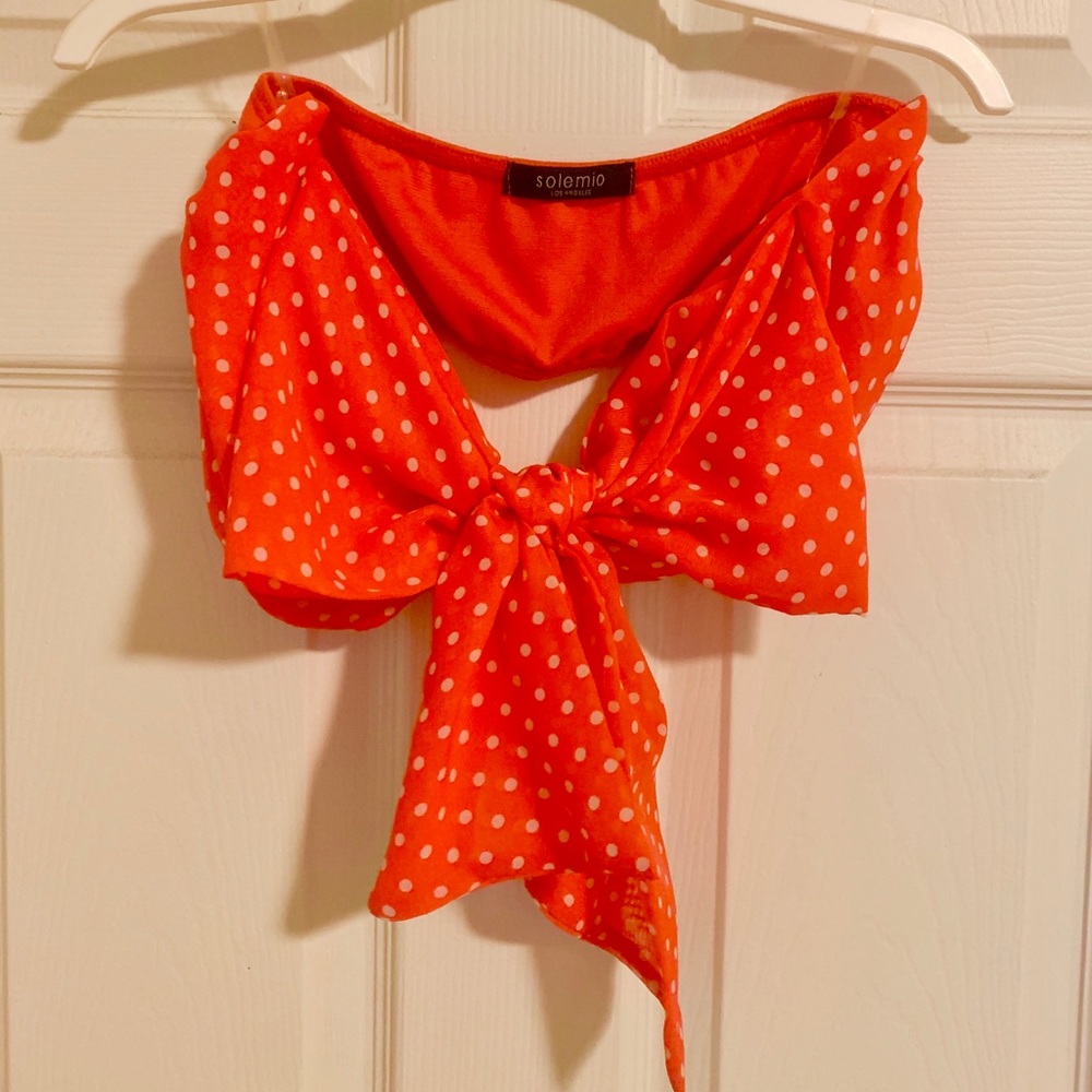Bow tie cropped tube top